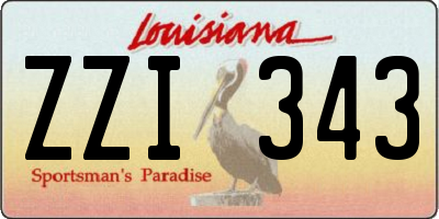 LA license plate ZZI343