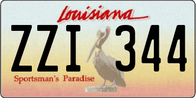 LA license plate ZZI344