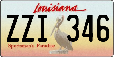 LA license plate ZZI346