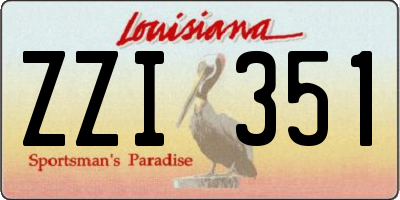 LA license plate ZZI351