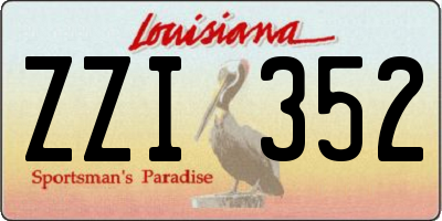 LA license plate ZZI352