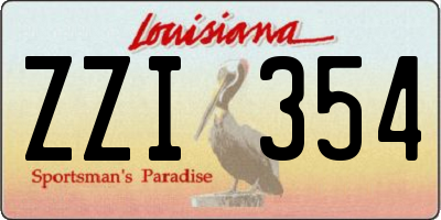 LA license plate ZZI354