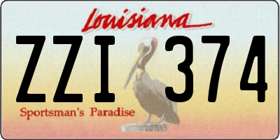 LA license plate ZZI374