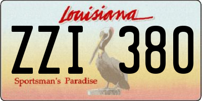 LA license plate ZZI380