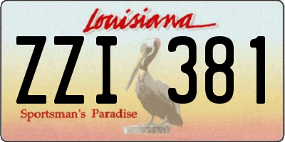 LA license plate ZZI381