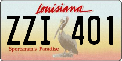 LA license plate ZZI401