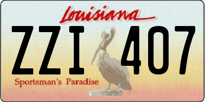 LA license plate ZZI407