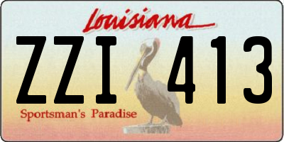 LA license plate ZZI413