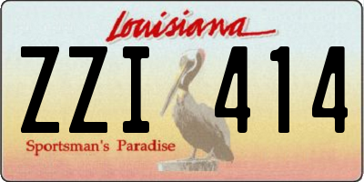 LA license plate ZZI414