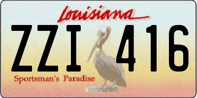 LA license plate ZZI416