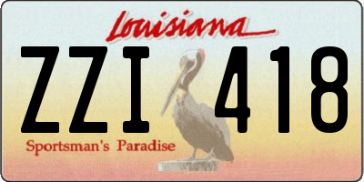 LA license plate ZZI418