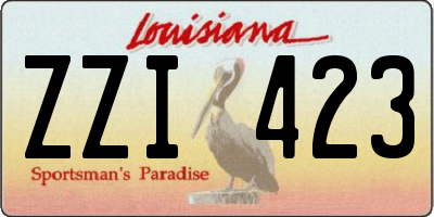 LA license plate ZZI423