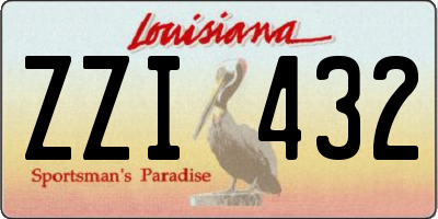 LA license plate ZZI432