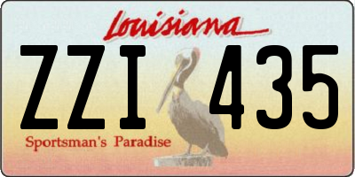 LA license plate ZZI435