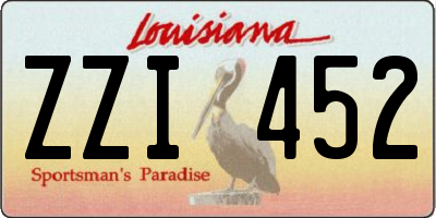 LA license plate ZZI452