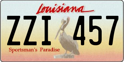 LA license plate ZZI457