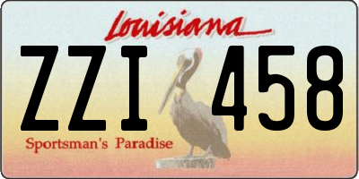 LA license plate ZZI458