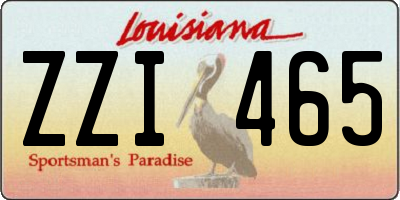 LA license plate ZZI465