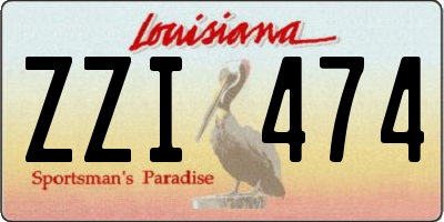 LA license plate ZZI474