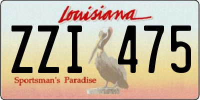 LA license plate ZZI475