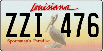 LA license plate ZZI476