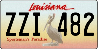 LA license plate ZZI482