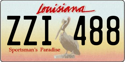 LA license plate ZZI488