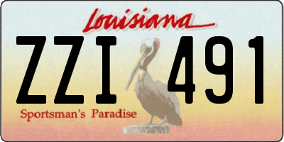 LA license plate ZZI491