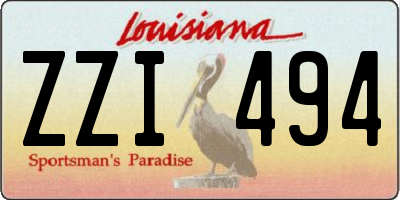 LA license plate ZZI494