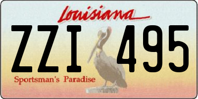 LA license plate ZZI495