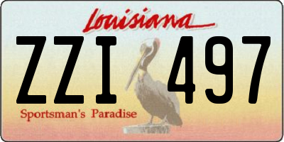 LA license plate ZZI497