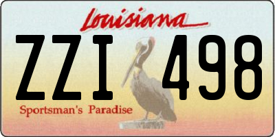 LA license plate ZZI498