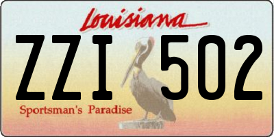 LA license plate ZZI502