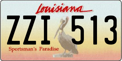 LA license plate ZZI513