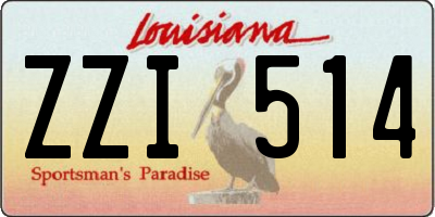 LA license plate ZZI514