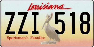 LA license plate ZZI518