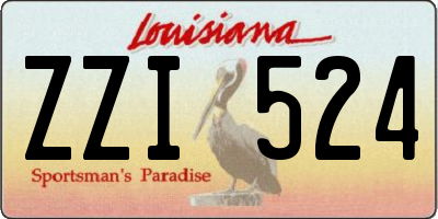 LA license plate ZZI524