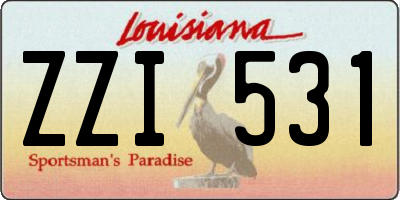LA license plate ZZI531
