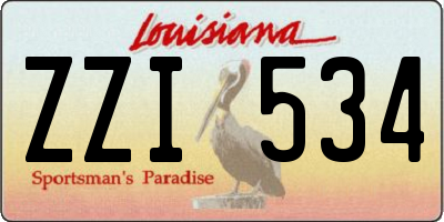 LA license plate ZZI534