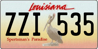 LA license plate ZZI535
