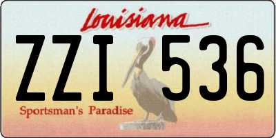 LA license plate ZZI536