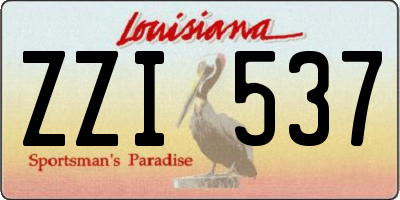 LA license plate ZZI537