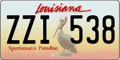 LA license plate ZZI538