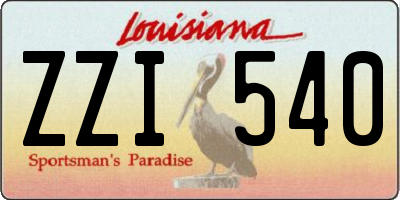 LA license plate ZZI540