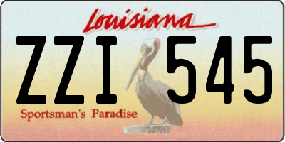 LA license plate ZZI545