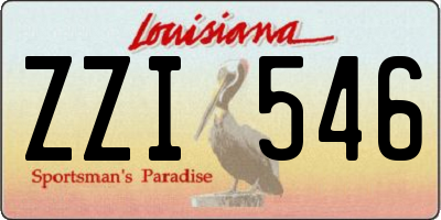 LA license plate ZZI546