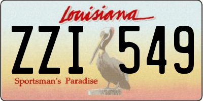 LA license plate ZZI549