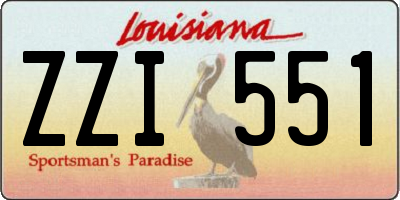 LA license plate ZZI551