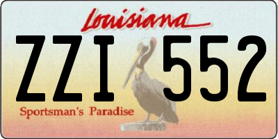 LA license plate ZZI552