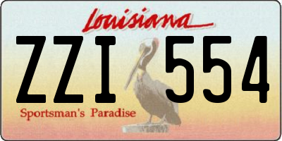 LA license plate ZZI554